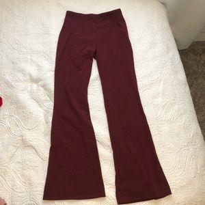 Burgundy H&M High Waist Flared Dress Pants